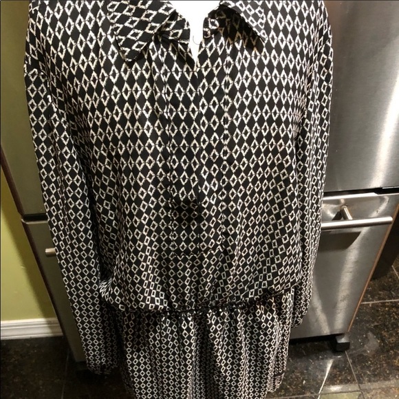 Max Studio fitted waist long sleeve shirt dress L - Picture 4 of 6